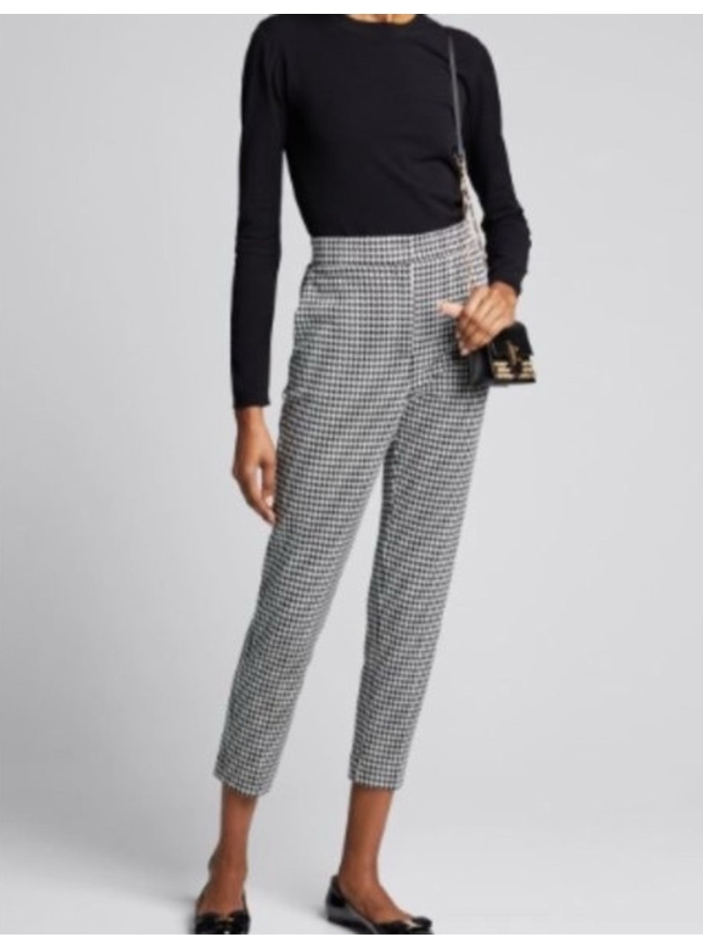 MaxMara Bruno Houndstooth Wool Blend Knit Ankle Pant Trousers Size 4
